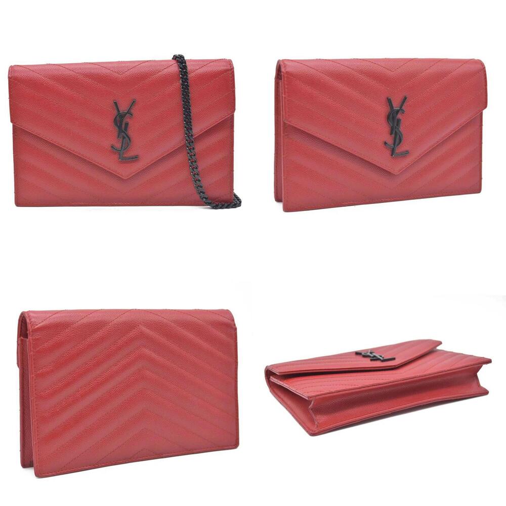 Saint Laurent Grain De Poudre Matelasse Chevron Monogram - Picture 2 of 15